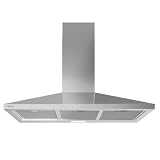 TEKA Campana Decorativa Piramidal, Mandos Pulsantes, 3 Velocidades, 90 cm
