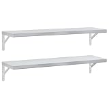 vidaXL Estantes de Pared 2 uds Acero Inoxidable Plateado 100x30 cm