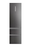 Haier 3D 60 Series 5 HTW5620CNMP - Frigorífico Combi, Cajones Direct Access, WIFI, Botellero, Motor Inverter, My Zone Pro, Humidity Zone, Total No Frost, AnxAl 59,5x205cm, 414L, Luz LED, Inox oscuro