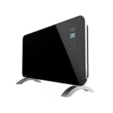 Cecotec Radiador Eléctrico Bajo Consumo Ready Warm 6720 Crystal Connection. Wifi, 1500 W, Termostato Regulable, Temporizador, Soporte de Pie, Protección Sobrecalentamiento, Negro, 13 x 80.5 x 47 cm