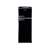 Corberó – Frigorífico Retro Estático | CF2PG148RN | Nevera 215L + 45L Congelador | 148.2 cm | Luz Interior | Cajón Crisper| Descongelación Manual |Estantes de Cristal | Patas Niveladoras | Negro