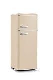 Retro Fridge/Freezer Combination, 206L, Cream