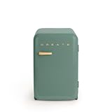 CREATE / RETRO FRIDGE 83.5 WOOD/Frigorífico verde sage maneta madera / 98W. bajo consumo. 2 estantes. regulador temperatura. botellero. 56x54x84cm