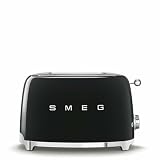 SMEG TSF01BLEU Tostadora 2x2 Ranuras de Acero Inoxidable 950W Negra 50's Style
