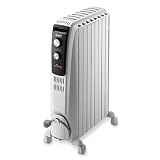 De'longhi Dragon TRD04 0820 - Radiador de aceite, 2000 w, función anti heladas, 3 ajustes potencia, asa y ruedas, almacenamiento cable, blanco