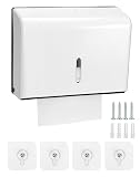 QWORK® Dispensador de Papel Manos, montado en la Pared sin taladrar, Capacidad de 200 Hojas, Ideal para centros comerciales, hoteles, oficinas, hogares