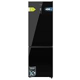 Cecotec Frigorífico Combi 456L Total No Frost Bolero CoolMarket Combi 456 Black Glass C. Altura 201cm y 59,5cm Ancho, MAX INSIDE con VIP Tech, Compresor Inverter Plus, Bajo Consumo, Bandejas Cristal