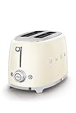 SMEG TSF01BLEU Tostadora 2x2 Ranuras de Acero Inoxidable 950W Crema 50's Style