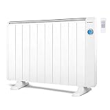 Orbegozo RRE 1810, Emisor Térmico Bajo Consumo, 1800 W, 10 Elementos reales, Aluminio, mando a distancia, Funcionamiento Programable, Pantalla Digital LCD, pared o pie, color Blanco