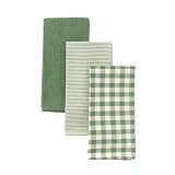 DAMDAM GO Paño de Cocina, Absorbente y Resistente, Diseño Elegante para Cocina, Juego de Trapos Suaves, 50 x 50 cm, Pack 3 Unidades (Verde)