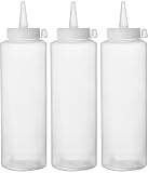 HENDI Botellas dosificadoras exprimibles, set de 3, 700ml, transparente