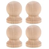 Toyvian Remates Decorativos de Madera Natural sin Pintar, Husillos Romanos Estilo Columna, Tamaño Pequeño, 4 Piezas para Vinotecas y Muebles, Accesorios para Organización y Decoración