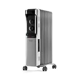 Taurus Alpatec New Dakar 2000 - Radiador de aceite, 2000W, 3 intensidades, termostato regulable, protección antivuelco, piloto luminoso, asa de transporte, ruedas, superficies hasta 20m2, gris