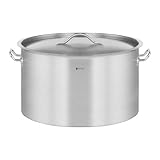 Royal Catering Olla De Inducción Cacerola Profesional RCST-32E (Con Tapadera, Acero Inoxidable, Bordes Antigoteo, Fondo de 4 mm, 31 Litros)