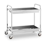 Royal Catering - RCGW 2 - Carrito Cocina/Camarera - con 2 bandejas - 100% Acero Inoxidable