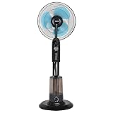 Jocca - Ventilador de Pie con Nebulizador| 3 Velocidades| 60º de Oscilación| Tanque 3,2L| Niebla Regulable| Temporizador| 40 * 40 * 127cm
