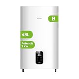 Aspes Termo Eléctrico 50 Litros, AT5000DDW. 2000W, Kit de Montaje Incluido, Resistencia Acero Esmaltado, Termostato Digital, Temperatura Máx 93 º, Blanco, Eficiencia Energética Clase B