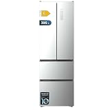 Cecotec ecotec Frigorífico Americano Puerta Francesa 395L Total No Frost Bolero CoolMarket Combi F2D 395 Inox E. Altura 201cm y 59,5cm Ancho, MAX INSIDE con VIP tech, Cool Matrix, Bajo Consumo, Inox