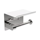 Ibergrif MK34053 Portarrollos Adhesivo Sin Tapa, Acero Inoxidable