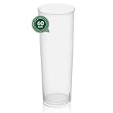 Maxi Products - Vasos Tubo Cubata de Plástico Reutilizables Transparente 300cc - Vaso Irrompible para Fiestas, Eventos y Celebraciones