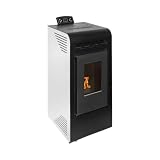 EIDER BIOMASA Estufa de Pellets POWER 9 PLUS – 7,92 kW (máx. 8,74 kW) – Rendimiento 94% – Hasta 210 m³ – Tolva 15 kg – Programable WiFi – Encendido Rápido – Clase A+ – Blanca