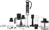 Sencor Batidora de Mano Multifunción Ultra-Potente 10 en 1, 1500W, con Tecnología QuadBlade de Titanio, Control de Velocidad Continuo, Mango Ergonómico y Accesorios Completos - Negro [SHB 6552WH]