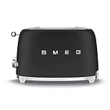Smeg Estetica Anni '50 Tostapane 2 fat style Nero Opaco TSF01BLMEU