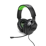 JBL Quantum 100X Auriculares para gaming con diadema, con micrófono de brazo desmontable, apropiados para Playstation y compatibles con otras consolas, en negro y verde