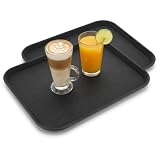 Bandejas Camarero Antideslizantes Rectangulares Negras 36x46 cm Pack de 2