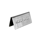 10 Carteles Reservado Metálicos para mesa de restaurante/bar. Letreros de placa de Acero Inoxidable para Hosteleria