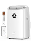 DREO aire acondicionado portátil 7500 BTU 3-en-1 refrigeración/ventilación/deshumidificación, silencioso para dormitorio u oficina, control por app y voz, sin drenaje, kit ventana, 2,5 L/h, AC318S