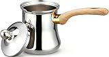 SANQIAHOME Juego de cafetera turca de calidad, 720ml (24oz), cafetera, olla de té Chai, árabe, Briki olla de café griego, cezve para café
