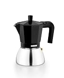 Monix Induction Inox | Cafetera Italiana 9 tazas, color negro