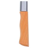 DIYEAH Mango de Madera de Haya para Cuchillo, Tirador Repuesto Ergonómico con Diseño de Pájaro Plateado, Accesorio Manual para Reparación y Fabricación de Cuchillería, Pequeño