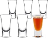 NUWIQ 25ml Vasos De Chupito, Vasitos de Vidrio para Chupitos, para Tequila, Vodka, Whisky, Ginebra (unidad, 6, 6)