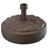 Prosperplast Umbrella Base de sombrilla de Polietileno Redonda con diseño 39 x 39 x 13 cm en Color Chocolate, Marrón Rayas, Redondo