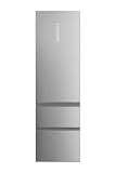 Haier 3D 60 Series 7 Pro HTW7620ANMG - Frigorífico Combi, 414L, Cajones Direct Access, WIFI, Botellero, Motor Inverter, My Zone Pro, Humidity Zone, Total No Frost, 59.5x205cm, Daylight LED, Inox