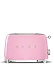 Smeg Tostador TSF01PKEU, 950 W, Metal, 2 Ranuras, rosa pastel