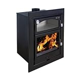 EIDER BIOMASA Insertable de Leña Insert Aston Horno – 10,2 kW (máx. 13,1 kW) – con Horno – Rendimiento 78% – hasta 255 m³ – Doble Combustión – Certificada CE