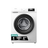 Hisense WF1Q8041BW2 - Lavadora, Clase A, 8 Kg, 1400 rpm, Alto 85 cm x Ancho 60 cm, Color Blanco, Función Vapor 99,9%, Lavado Rápido+, Lavado Automático, Finalización Diferida, Tecnología Inverter