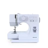 PRIXTON Máquina de coser P115, 14 Puntadas diferentes, 2 Velocidades, Lámpara y Pedal incluido