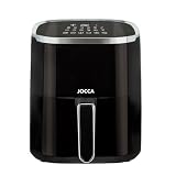Jocca - Freidora de Aire Caliente 5L| Freidora Sin Aceite con Ventana| Air Fryer| 1450W Potencia| Protección Sobrecalentamiento| Pantalla Led Táctil| Programas Predeterminados| Negro