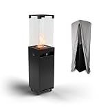 Planika Faro - Estufas de Exterior de Gas para terraza GPL 8KW 55 Horas, Calentador de Patio, Estufa de propan Exterior (Cubierta y regulador incluidos)