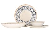 Bonna Juegos de vajilla (Large) - Viento - 24 piezas - 6 Personas - Porcelana