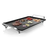 Princess 103120 Table Chef Premium XXL, Plancha extragrande 60 x 36 cm, cocina sin aceite de aluminio fundido con revestimiento antiadherente, Asas frías al tacto, Termostato regulable, Negro