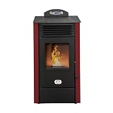STUFE A PELLET ITALIA California 9 KW 5 estrellas | estufas de pellets eficiencia 92% calienta 80 m² autonomía 20 horas 5 estrellas certificado programable 5 fuerzas diseño compacto 24 meses garantía