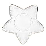 Sosoport Plato de Frutas Fácil de Limpiar de Vidrio Cristal Diseño Creativo y Forma de Estrella Vajilla Única y Funcional Adecuado para Restaurante o Cafetería
