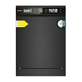 Cecotec Lavavajillas Compacto de 60 cm Bolero Aguazero 6320 Dark D, 1900W, 15 Cubiertos, 8 Programas, Pantalla FullColor XXL, Smart Wash, Turbo Dry+, AutoClean, Media Carga, Delay Start, ChildLock