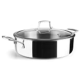 Lacor 60888 - Cacerola Baja Trichef, 5 L, 28 cm, Tricapa de Acero