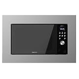Cecotec Microondas encastrable Digital GrandHeat 2000 Built-In Steel Black. 700W, Integrable, 20l, Grill, 9 funciones preconfiguradas, Quick Start, Diseño en acero y negro